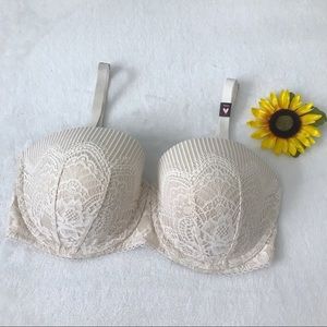 Victoria's Secret Multi Way Dream Angels Cream Lace Bra 34DDD 34F